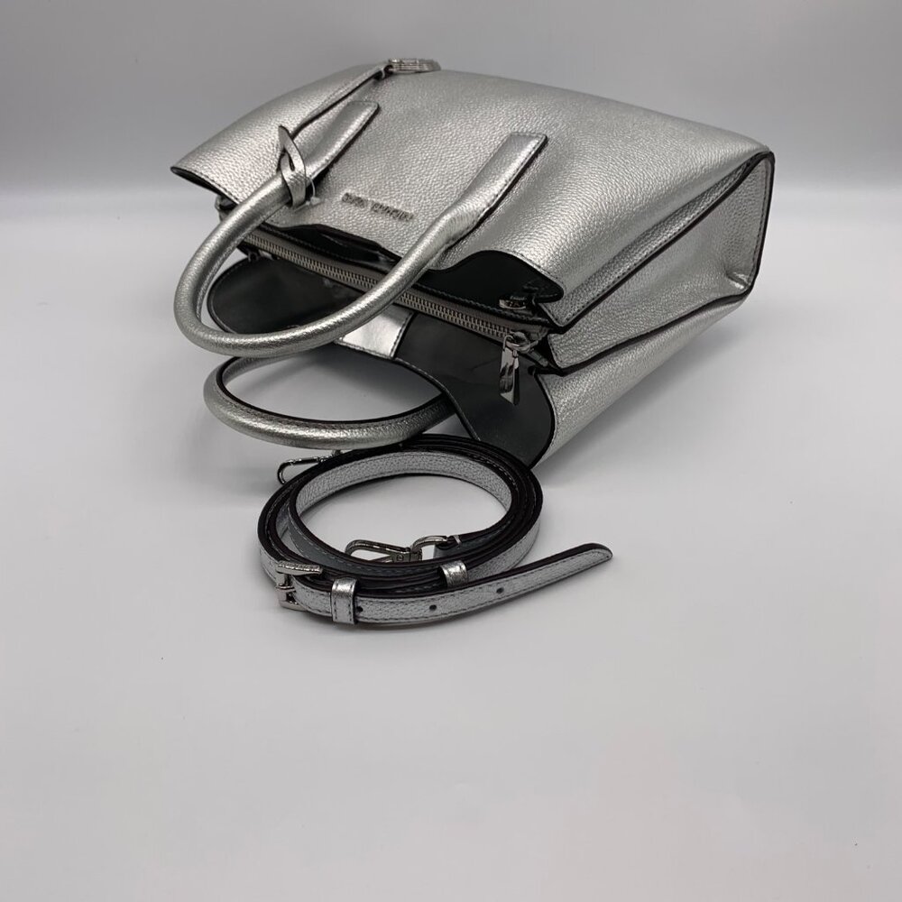 Michael Kors Silver Pebbled Leather Small Ruthie Satchel - Picture 10 of 12